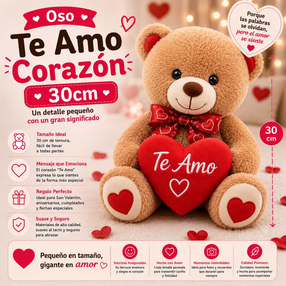 Oso Te Amo Corazon 30cm