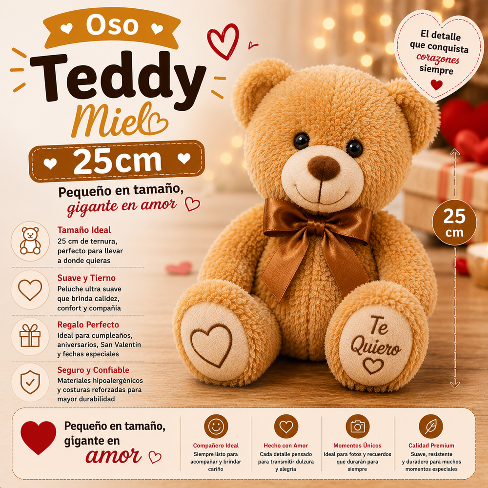 Oso Teddy Miel 25cm