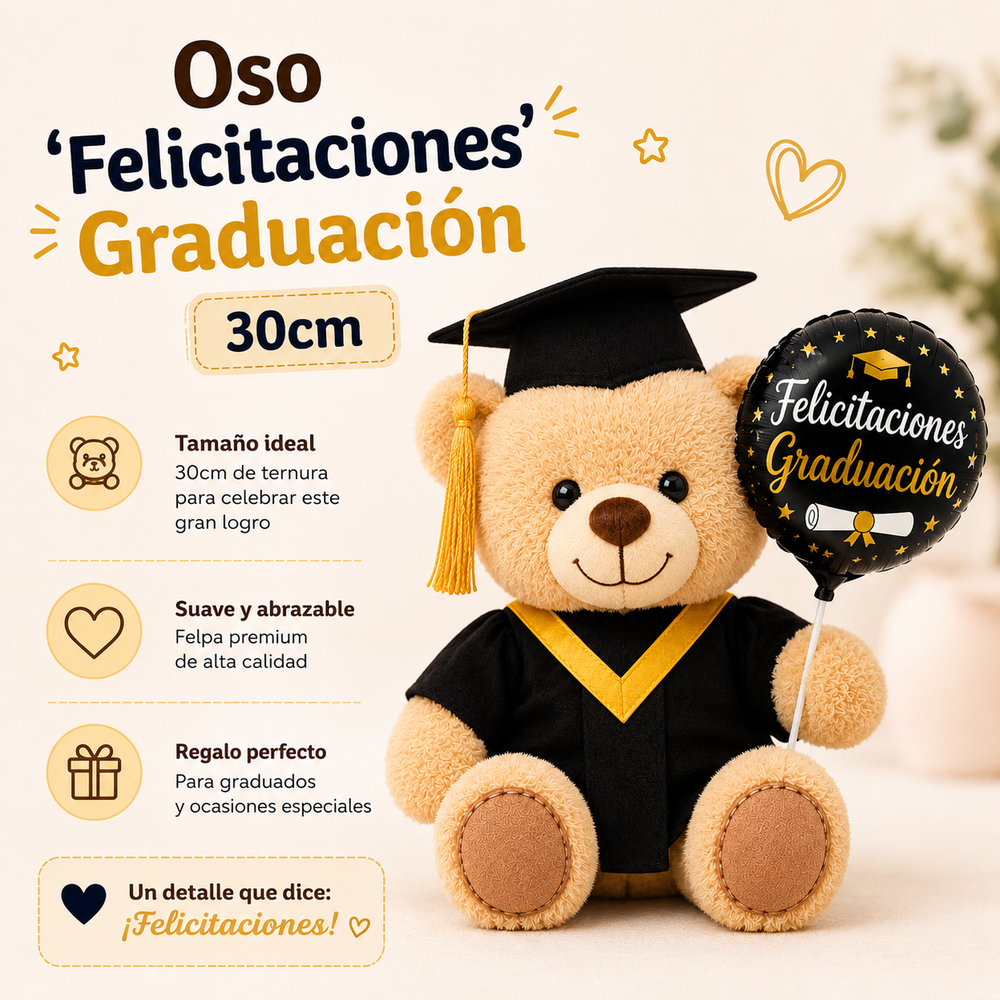 Oso 'Felicitaciones' Graduacion 30cm