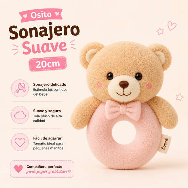 Osito Sonajero Suave 20cm