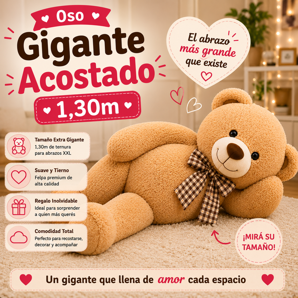 Oso Gigante Acostado 1,30m